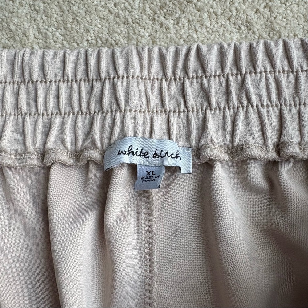 White Birch Cream Elastic Waist cargo jogger Pants - Picture 5 of 5